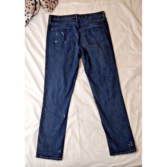 Vintage Gap 1969 Real Straight Distressed Ripped Blue Jeans 100% Cotton 32T - Picture 3 of 16